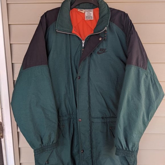 Vintage Nike Jacket Big Logo Embroidery Green Coat - Picture 2 of 9